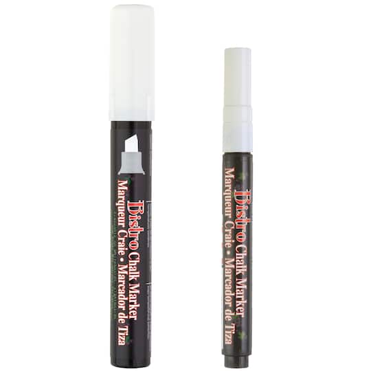 12 Pack: Marvy® Uchida Bistro Fine Point & Chisel Tip White Chalk Marker Set